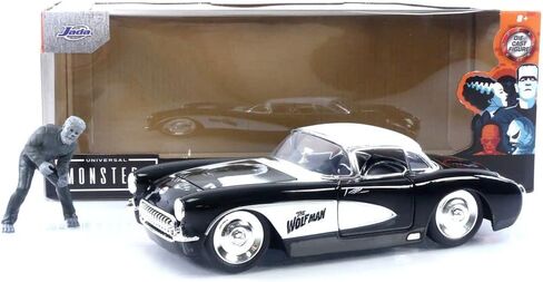 Jada Universal Monsters 1:24 1957 Chevy Corvette Die-cast Car & 2.75" Wolfman Figure, Toys for Kids and Adults in Kuwait
