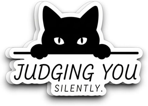 (2PCS) Judging You Silently Car Decal 5 Inch No Background, Unique Humorour Vinyl Decal, Cat Car Stickers and Decals for Back Window, Sarcastic Bumper Stickers in Saudi Arabia