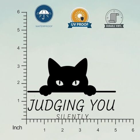 (2PCS) Judging You Silently Car Decal 5 Inch No Background, Unique Humorour Vinyl Decal, Cat Car Stickers and Decals for Back Window, Sarcastic Bumper Stickers in Saudi Arabia