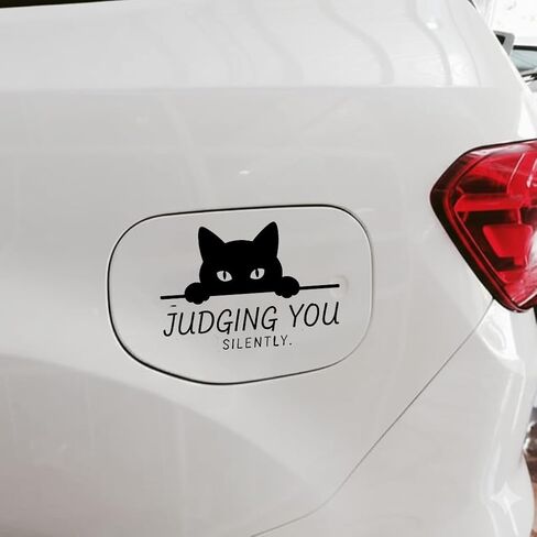 (2PCS) Judging You Silently Car Decal 5 Inch No Background, Unique Humorour Vinyl Decal, Cat Car Stickers and Decals for Back Window, Sarcastic Bumper Stickers in Saudi Arabia