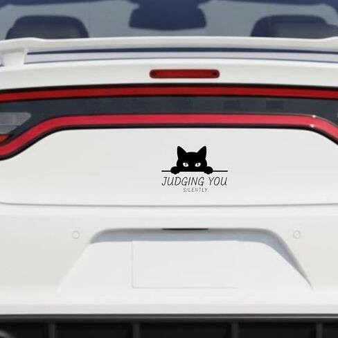 (2PCS) Judging You Silently Car Decal 5 Inch No Background, Unique Humorour Vinyl Decal, Cat Car Stickers and Decals for Back Window, Sarcastic Bumper Stickers in Saudi Arabia