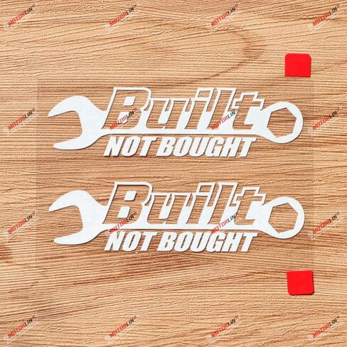 Built Not Bought Decal Sticker Vinyl JDM Euro Drift Racing - 2 Pack White, 4 Inches No Background 01281 in Kuwait