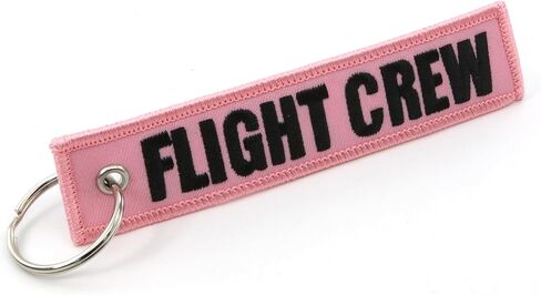 Rotary13B1 FLIGHT CREW Keychain/Jet Tag - Pink fabric with black embroidery, QTY = 1 piece in Kuwait