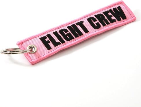 Rotary13B1 FLIGHT CREW Keychain/Jet Tag - Pink fabric with black embroidery, QTY = 1 piece in Kuwait