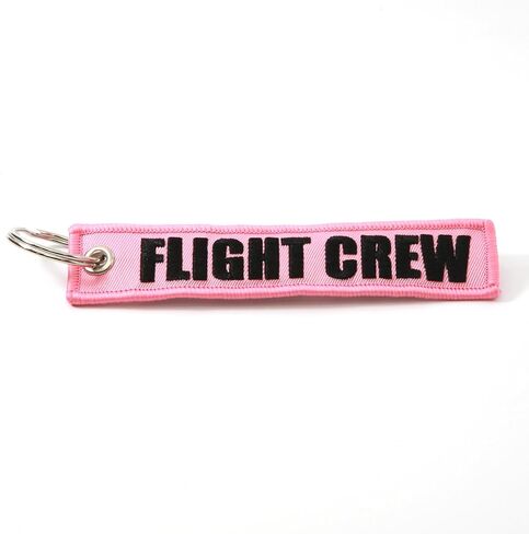 Rotary13B1 FLIGHT CREW Keychain/Jet Tag - Pink fabric with black embroidery, QTY = 1 piece in Kuwait