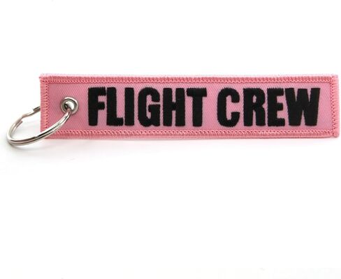 Rotary13B1 FLIGHT CREW Keychain/Jet Tag - Pink fabric with black embroidery, QTY = 1 piece in Kuwait