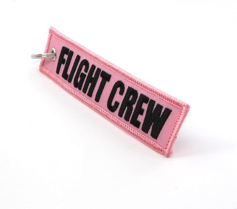 Rotary13B1 FLIGHT CREW Keychain/Jet Tag - Pink fabric with black embroidery, QTY = 1 piece in Kuwait