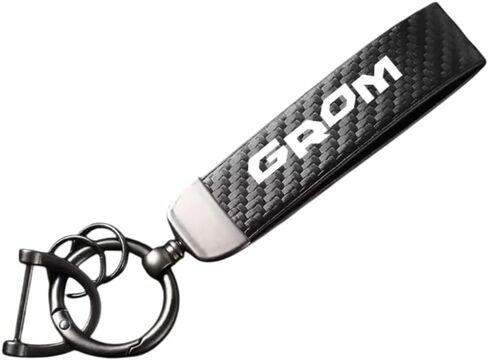 Motorcycle Key Ring Carbon Fiber Key for Honda MSX125 Grom Leather Key Chain Anti-Lost Ring Keyring Lanyard Moto Accessories in Kuwait
