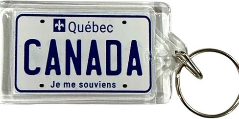 World By Shotglass Quebec Canada License Plate Acrylic Rectangular Souvenir Keychain 2.5" X 1.5" in Kuwait