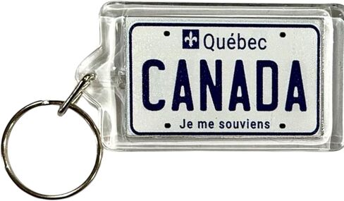 World By Shotglass Quebec Canada License Plate Acrylic Rectangular Souvenir Keychain 2.5" X 1.5" in Kuwait