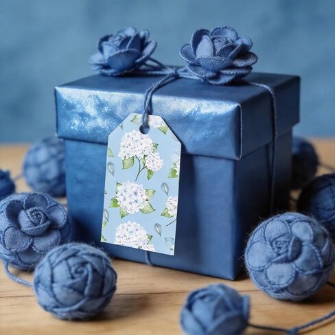Konsait 24 Sheets Double Sided Hydrangea Scrapbook Paper, 6x6 Inch Blue Floral Craft Paper for Card Making, Junk Journaling, DIY Crafts and Gift Wrapping in Kuwait