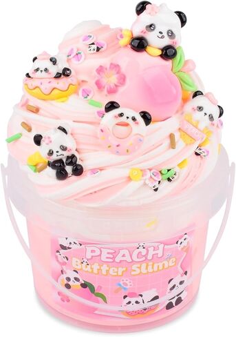 Pink Peach Butter Slime Kit, with Fun Panda Slime Add Ins, Soft Non-Sticky, Scented Slime Kit for Kids, Birthday Gifts for Boys & Girls, Classroom Rewards, DIY Stress Relief Toy (300 ml) in Kuwait