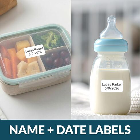 Personalized Daycare Bottle Labels – Name & Date Stickers – Custom Daily Labels for Baby Bottles, Lunch Boxes, and Sippy Cups (100 to 500 Labels) in Saudi Arabia