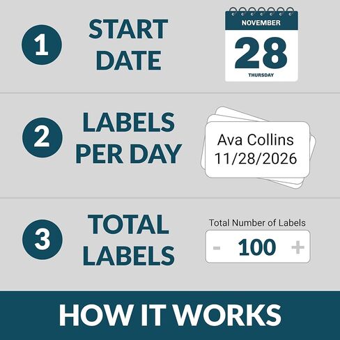 Personalized Daycare Bottle Labels – Name & Date Stickers – Custom Daily Labels for Baby Bottles, Lunch Boxes, and Sippy Cups (100 to 500 Labels) in Saudi Arabia