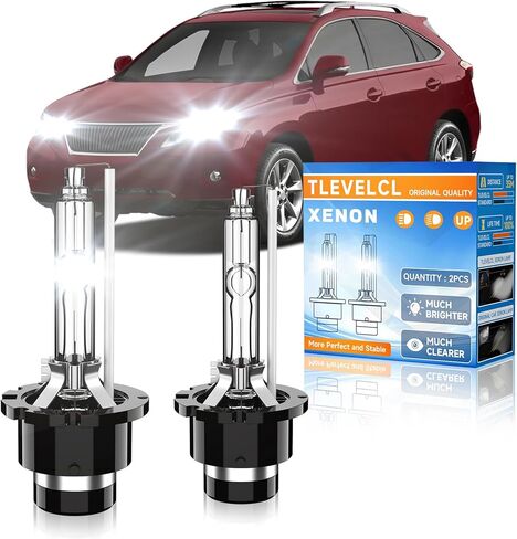 Fit for Lexus 2007-2015 ES350 LS460 GS350 GS450H 2010-2015 RX350 RX450H D4S HID Xenon Headlight Bulbs, Upgraded High Low Beam 35W Bi-Xenon Light Bulb Replace, 8000K White Blue, Pack of 2 in Saudi Arabia