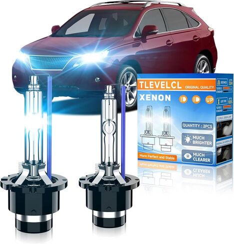 Fit for Lexus 2007-2015 ES350 LS460 GS350 GS450H 2010-2015 RX350 RX450H D4S HID Xenon Headlight Bulbs, Upgraded High Low Beam 35W Bi-Xenon Light Bulb Replace, 8000K White Blue, Pack of 2 in Saudi Arabia