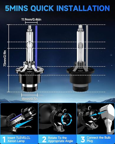 Fit for Lexus 2007-2015 ES350 LS460 GS350 GS450H 2010-2015 RX350 RX450H D4S HID Xenon Headlight Bulbs, Upgraded High Low Beam 35W Bi-Xenon Light Bulb Replace, 8000K White Blue, Pack of 2 in Saudi Arabia