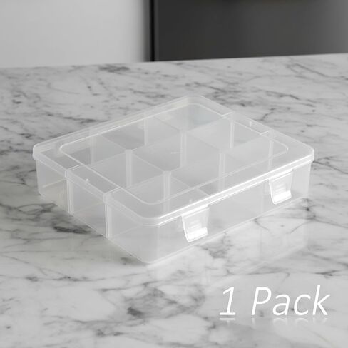 9 Grids Plastic Organizer Box Organizer Box with Dividers Embroidery Floss-Organizer Button Nail Boxes for Press Ons Multi Compartment Storage Boxes for Crafts Earrings Screws Pins Parts Electronics in Kuwait