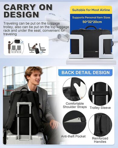 VGCUB Vacuum Backpack Travel with Suit Bag and Air Pump Compression Vacpack Carry on Flight Approved Laptop Daypack Space Saver Garment Bags for Travel Storage with Vacuum System Men Women Black in Saudi Arabia