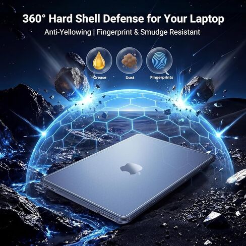 MOSISO Compatible with MacBook Neo Case 13 inch 2026 Release A3404, Precision-Matched to Laptop Color,4 in 1 Kit Slimness Case Anti-Crack Hard Shell with Reinforced Surround&Corner Defense, Indigo in Kuwait