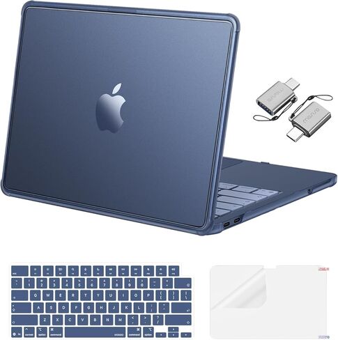 MOSISO Compatible with MacBook Neo Case 13 inch 2026 Release A3404, Precision-Matched to Laptop Color,4 in 1 Kit Slimness Case Anti-Crack Hard Shell with Reinforced Surround&Corner Defense, Indigo in Kuwait