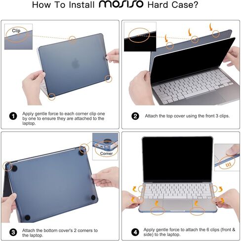 MOSISO Compatible with MacBook Neo Case 13 inch 2026 Release A3404, Precision-Matched to Laptop Color,4 in 1 Kit Slimness Case Anti-Crack Hard Shell with Reinforced Surround&Corner Defense, Indigo in Kuwait