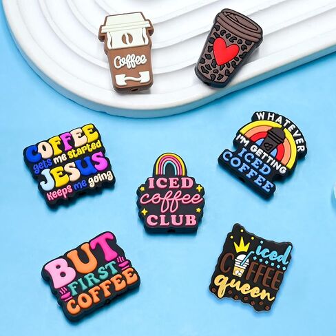 Silicone Coffee Focal Beads Bulk 50PCS Different Coffee Focal Beads for Pens/Necklace/Keychains/Bracelets Women Teens Gifts in Saudi Arabia