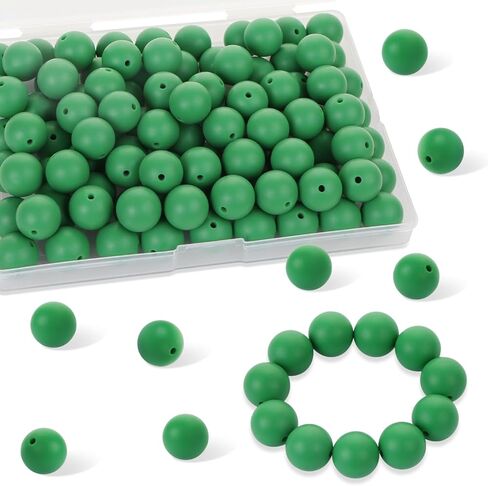 EVERMARKET 80 Pcs 15mm Round Silicone Beads for Keychain Making, Yellow Blue in Kuwait