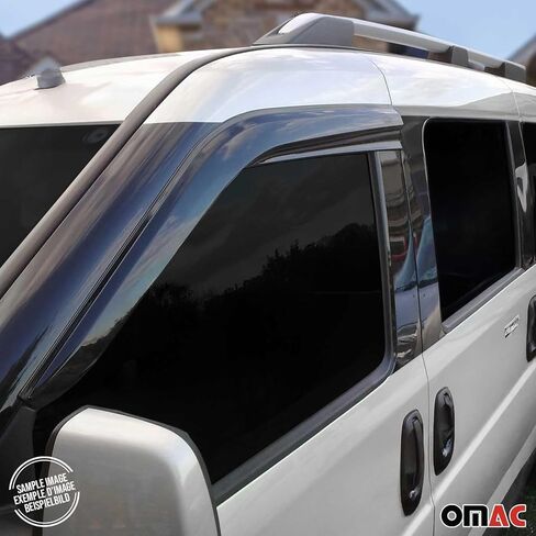 OMAC Window Visor Vent Rain Deflector for Ford Transit Connect 2010-2013 Smoke 2 Pcs in Kuwait
