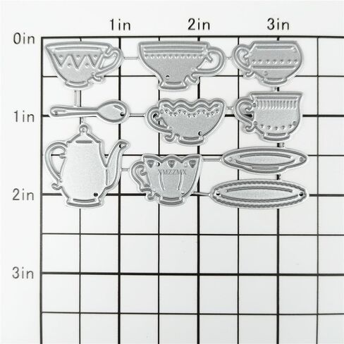 Cup Teapot Set Metal Cutting Dies for Card Making, Paper Embossing Die Cuts Kit Templates, Storage Pockets Supplies, Photo Frame Album DIY Scrapbooking Stencils Sets in Kuwait