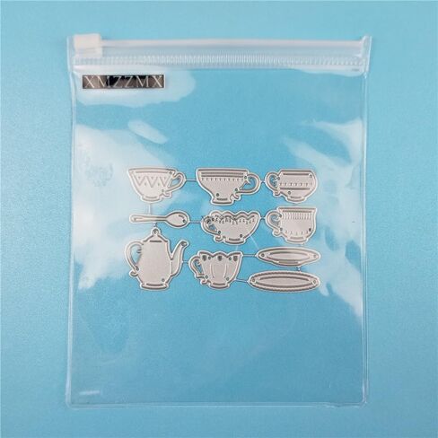 Cup Teapot Set Metal Cutting Dies for Card Making, Paper Embossing Die Cuts Kit Templates, Storage Pockets Supplies, Photo Frame Album DIY Scrapbooking Stencils Sets in Kuwait