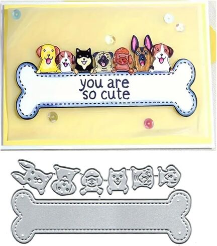 Dogs Bone Frame Dies Cuts Metal Cutting Dies Cut Stencils for DIY Scrapbooking Album Decorative Embossing Paper Card Making in Saudi Arabia