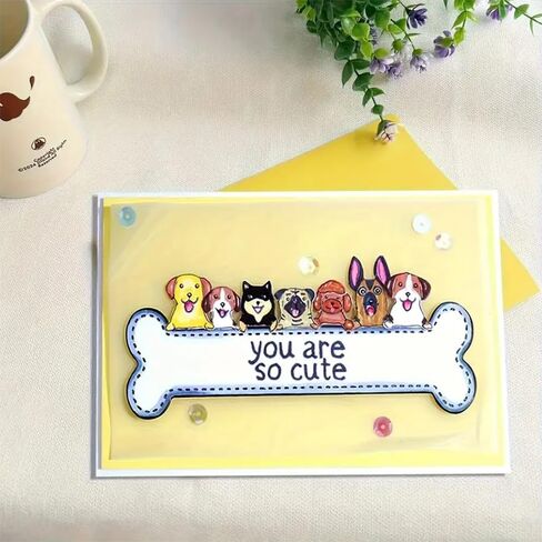 Dogs Bone Frame Dies Cuts Metal Cutting Dies Cut Stencils for DIY Scrapbooking Album Decorative Embossing Paper Card Making in Saudi Arabia