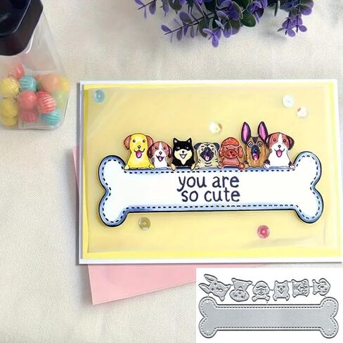 Dogs Bone Frame Dies Cuts Metal Cutting Dies Cut Stencils for DIY Scrapbooking Album Decorative Embossing Paper Card Making in Saudi Arabia