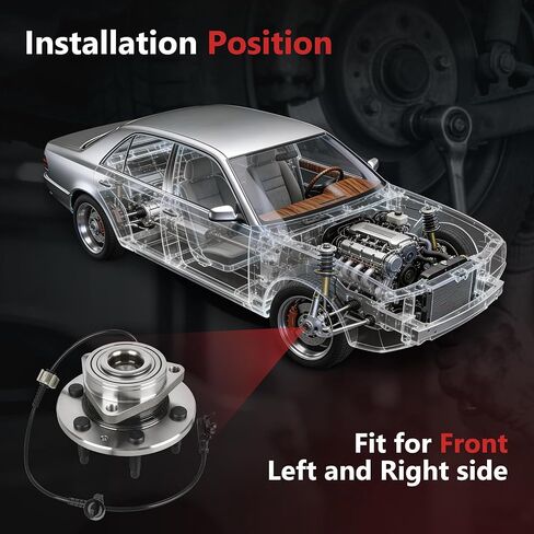 HYR 515097 Front Wheel Bearing and Hub Assembly Fits 2007-2014 Chevrolet Avalanche/Silverado 1500/Suburban 1500/Tahoe, GMC Sierra 1500/Yukon XL/Yukon, Cadillac Escalade/Escalade ESV, 2WD, 6 Lugs w/ABS in Saudi Arabia