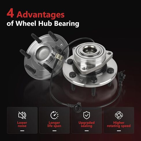 HYR 515097 Front Wheel Bearing and Hub Assembly Fits 2007-2014 Chevrolet Avalanche/Silverado 1500/Suburban 1500/Tahoe, GMC Sierra 1500/Yukon XL/Yukon, Cadillac Escalade/Escalade ESV, 2WD, 6 Lugs w/ABS in Saudi Arabia