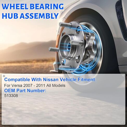 513308 Front Wheel Bearing Hub Assembly with 4 Lug Compatible with Nissan Versa 2007-2011 in Kuwait