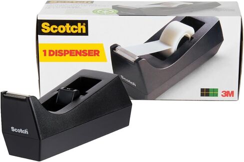 MMM C Desktop Tape Dispenser, 1" Core, Weighted Non-Skid Base, Black in Saudi Arabia