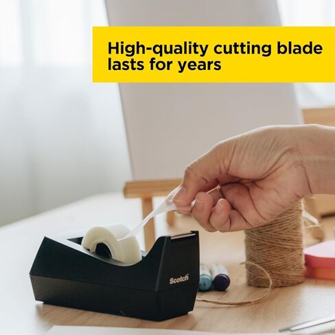 MMM C Desktop Tape Dispenser, 1" Core, Weighted Non-Skid Base, Black in Saudi Arabia