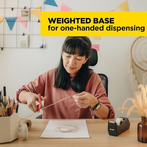MMM C Desktop Tape Dispenser, 1" Core, Weighted Non-Skid Base, Black in Saudi Arabia