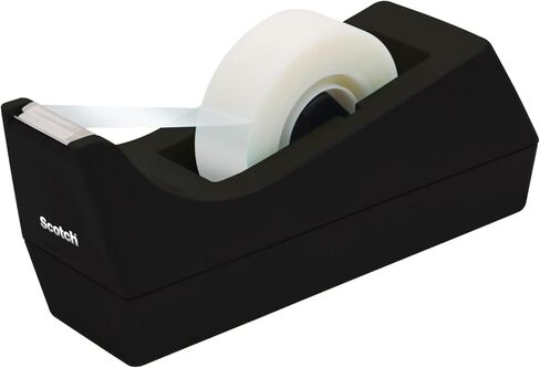 MMM C Desktop Tape Dispenser, 1" Core, Weighted Non-Skid Base, Black in Saudi Arabia