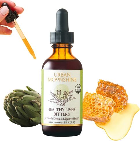 Urban Moonshine Healthy Liver Bitters - Certified Organic - Encourages Healthy Production & Release of Bile* - Digestive Health - Supports Liver Function* - Gentle Detox* - Digestive Bitters - 2 Fl Oz in Saudi Arabia
