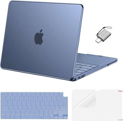 غطاء MOSISO متوافق مع حافظة MacBook Neo مقاس 13 بوصة إصدار 2026 موديل A3404، غطاء صلب واقٍ رفيع للغاية مقاوم للخدش والتشقق وغطاء لوحة مفاتيح من مادة TPU وفيلم شاشة ونوع C، أحمر خدود كريستالي in Kuwait