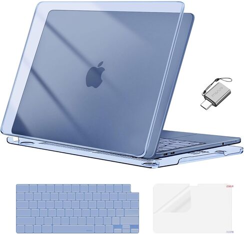 غطاء MOSISO متوافق مع حافظة MacBook Neo مقاس 13 بوصة إصدار 2026 موديل A3404، غطاء صلب واقٍ رفيع للغاية مقاوم للخدش والتشقق وغطاء لوحة مفاتيح من مادة TPU وفيلم شاشة ونوع C، أحمر خدود كريستالي in Kuwait
