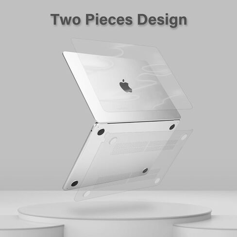 MOSISO Compatible with MacBook Air 13 inch Case M5 2026 M4 2025 M3 M2 2024-2022 A3449 A3240 A3113 A2681, Silky Wave Gloss Finish Hard Shell&Keyboard Cover&ScreenFilm for MacBook Air 13.6 Case, Clear in Kuwait