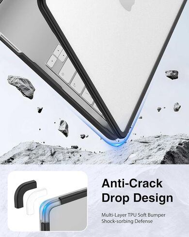 Fintie Case for MacBook Neo 13 inch (2026 Release, Model A3404) - Clear Matte Hard Shell with TPU Soft Bumper, Slim Shockproof Matte MacBook Neo Cover for Work Travel Study Daily Use (Black) in Saudi Arabia
