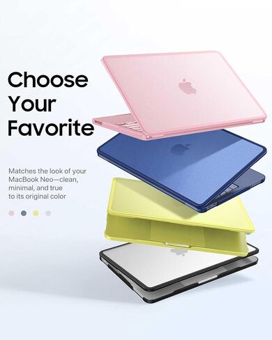 Fintie Case for MacBook Neo 13 inch (2026 Release, Model A3404) - Clear Matte Hard Shell with TPU Soft Bumper, Slim Shockproof Matte MacBook Neo Cover for Work Travel Study Daily Use (Black) in Saudi Arabia