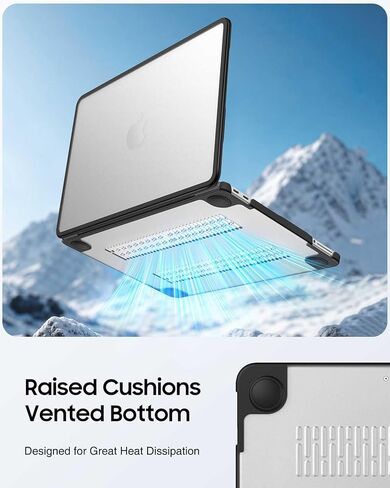 Fintie Case for MacBook Neo 13 inch (2026 Release, Model A3404) - Clear Matte Hard Shell with TPU Soft Bumper, Slim Shockproof Matte MacBook Neo Cover for Work Travel Study Daily Use (Black) in Saudi Arabia