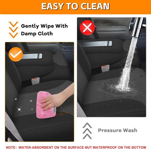Truck Seat Cover Compatible with 1995-2000 Chevy Silverado, Tahoe, Suburban, and GMC Sierra, Yukon, Yukon XL, Neoprene Front 60/40 Split Seat with Opening Center Console, Black and Charcoal in Kuwait