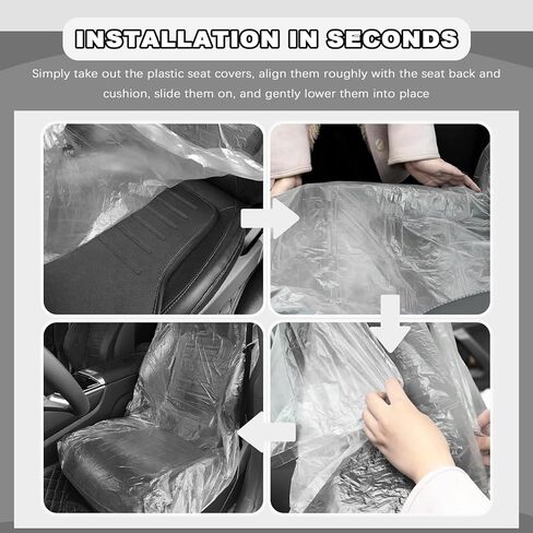 25PCS Disposable Car Seat Covers,Transparent Plastic Seat Covers for Cars Protect Seats from Dirt & Oil,Universal Disposable Automotive Seats Cover for Repair/Maintenance in Saudi Arabia
